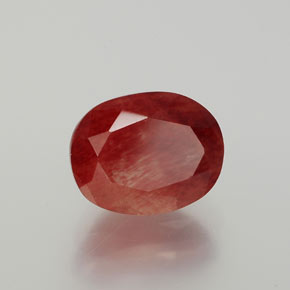 Andesina labradorita vermelho natural 2,88ct, corte oval, translúcido