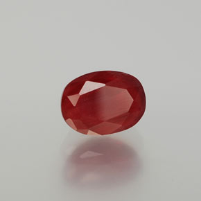 Andesina labradorita vermelho natural 1,63ct, corte oval, translúcido