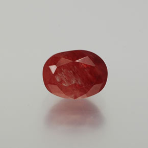 Andesina labradorita vermelho natural 1,50ct, corte oval, translúcido