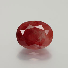 Andesina labradorita vermelho natural 2,40ct, corte oval, translúcido