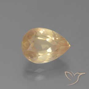 Labradorita andesina Dourado Pêssego Claro Natural 2.40ct, Formato de pêra, Transparente