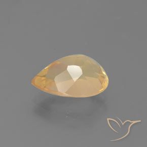 Labradorita andesina Dourado Pêssego Claro Natural 2.40ct, Formato de pêra, Transparente