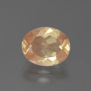 Andesina labradorita laranja natural 2,76ct, corte oval, transparente