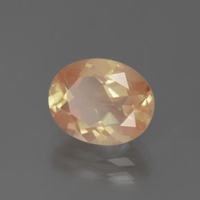 Andesina labradorita laranja natural 2,76ct, corte oval, transparente