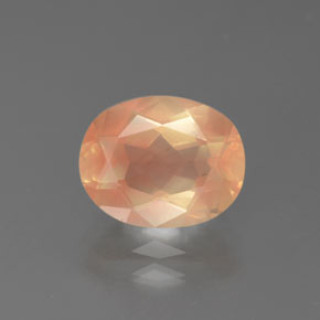Andesina labradorita laranja natural 2,72ct, corte oval, transparente