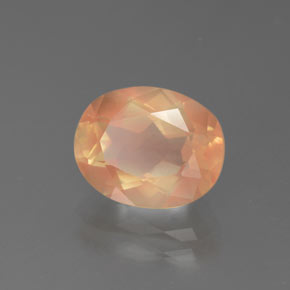 Andesina labradorita laranja natural 2,72ct, corte oval, transparente