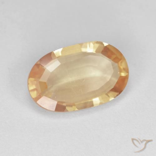 Labradorita andesina Laranja Melão Natural 2.23ct, oval, Transparente