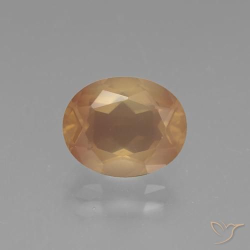 2.97ct Natural Laranja Dourado Labradorita andesina, oval, Transparente