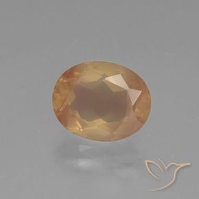 Labradorita andesina Laranja Dourado Natural 2.97ct, oval, Transparente