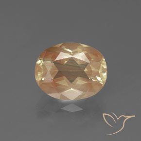 Labradorita andesina Pêssego Dourado Natural 2.70ct, Corte Oval, Transparente