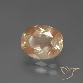 Labradorita andesina Pêssego Dourado Natural 2.70ct, Corte Oval, Transparente