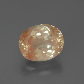 Andesina labradorita amarelo natural 2,98ct, corte oval, transparente
