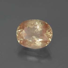 Andesina labradorita amarelo natural 2,98ct, corte oval, transparente