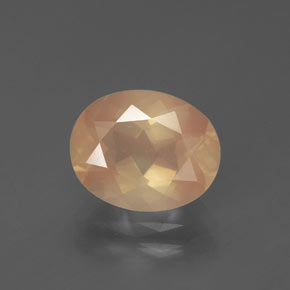 Andesina labradorita laranja natural 2,61ct, corte oval, transparente