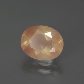 Andesina labradorita laranja natural 2,61ct, corte oval, transparente