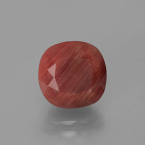 Andesina labradorita vermelho natural 3,12ct, almofada cortada, translúcido