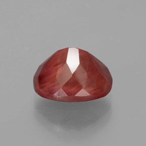 Andesina labradorita vermelho natural 3,89ct, corte oval, translúcido