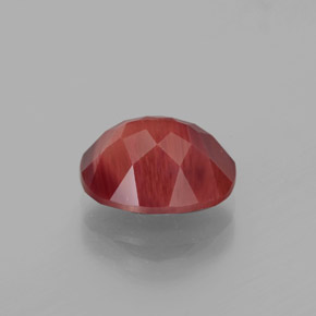 Andesina labradorita vermelho médio natural 2,74ct, corte oval, translúcido