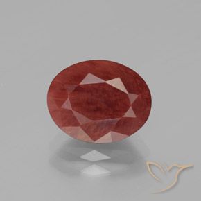 Andesina labradorita vermelho natural 2,62ct, corte oval, translúcido