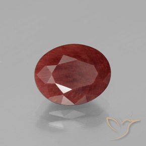 Andesina labradorita vermelho natural 2,62ct, corte oval, translúcido