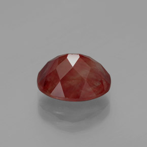 Andesina labradorita vermelho natural 2,88ct, corte oval, translúcido