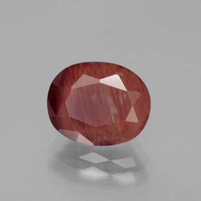 Andesina labradorita vermelho natural 2,73ct, corte oval, translúcido