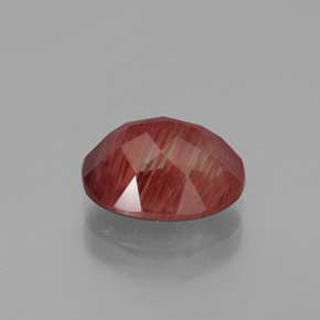 Andesina labradorita vermelho natural 2,73ct, corte oval, translúcido