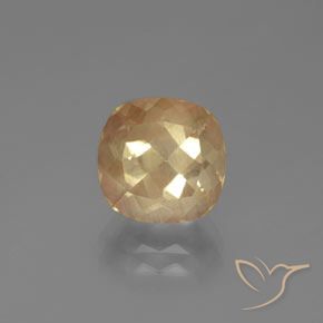 3.40ct Natural Dourado Pêssego Claro Labradorita andesina, Almofada, Transparente