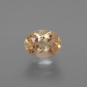 Andesina labradorita laranja natural 1,71ct, corte oval, transparente