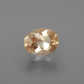 Andesina labradorita laranja natural 1,71ct, corte oval, transparente
