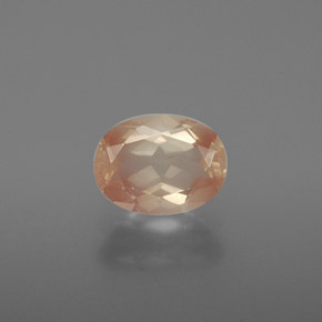 Andesina labradorita laranja natural 1,38ct, corte oval, transparente