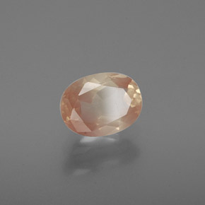 Andesina labradorita laranja natural 1,38ct, corte oval, transparente
