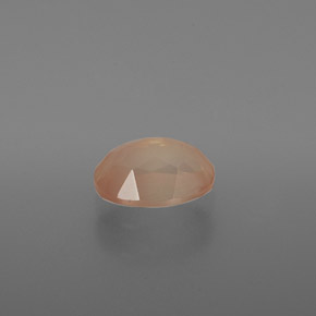 Andesina labradorita laranja natural 1,38ct, corte oval, transparente