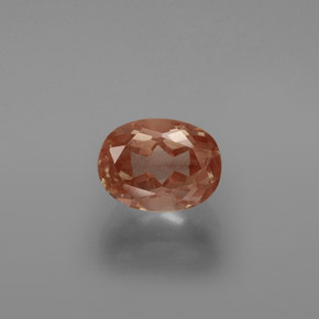 Andesina labradorita laranja natural 1,59ct, corte oval, transparente