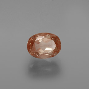 Andesina labradorita laranja natural 1,59ct, corte oval, transparente