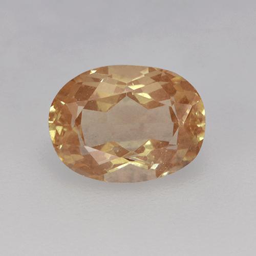 Andesina labradorita amarelo natural 1,40ct, corte oval, transparente