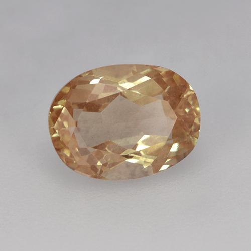Andesina labradorita amarelo natural 1,40ct, corte oval, transparente