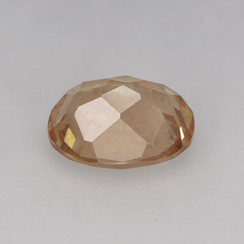 Andesina labradorita amarelo natural 1,40ct, corte oval, transparente