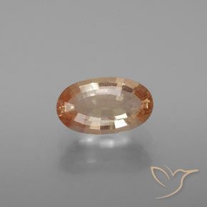 Andesina labradorita dourado natural 1,48ct, corte oval, transparente