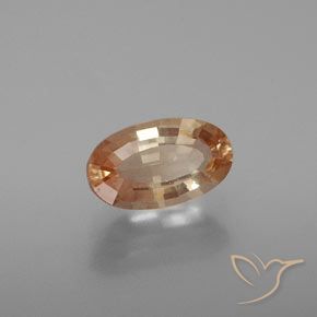 Andesina labradorita dourado natural 1,48ct, corte oval, transparente