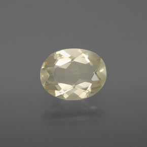 Andesina labradorita amarelo natural 1,61ct, corte oval, transparente