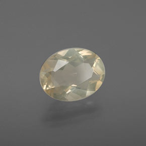 Andesina labradorita amarelo natural 1,61ct, corte oval, transparente