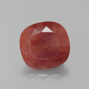 Andesina labradorita vermelho natural 2,46ct, almofada cortada, translúcido