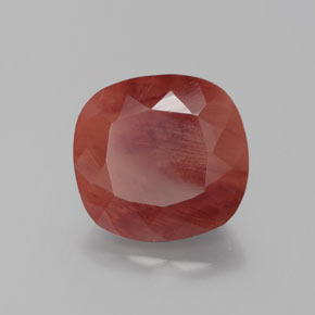 Andesina labradorita vermelho natural 2,46ct, almofada cortada, translúcido