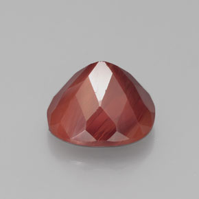 Andesina labradorita vermelho natural 2,46ct, almofada cortada, translúcido