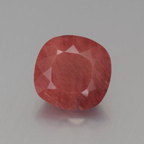 Andesina labradorita vermelho natural 2,38ct, almofada cortada, translúcido