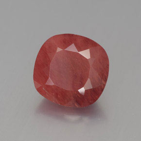 Andesina labradorita vermelho natural 2,38ct, almofada cortada, translúcido