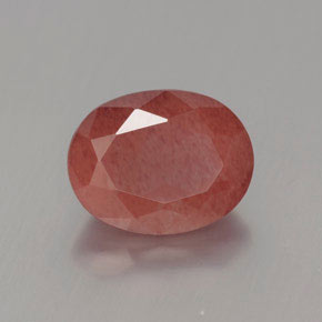 Andesina labradorita vermelho natural 2,23ct, corte oval, translúcido