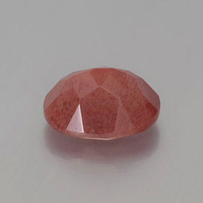 Andesina labradorita vermelho natural 2,23ct, corte oval, translúcido