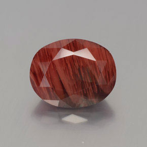 Andesina labradorita vermelho natural 2,60ct, corte oval, translúcido